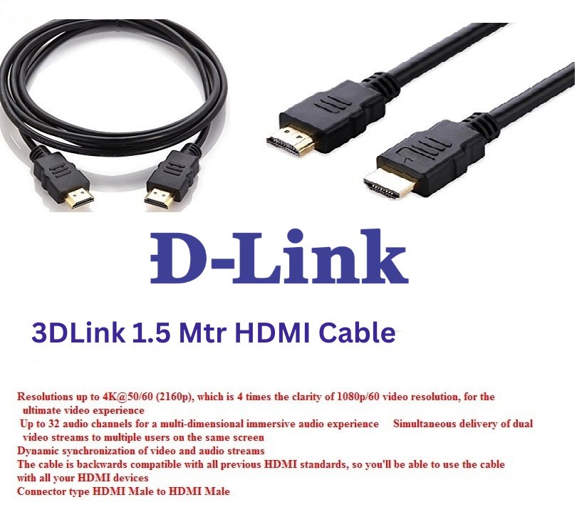 3DLink 1.5 Mtr HDMI Cable